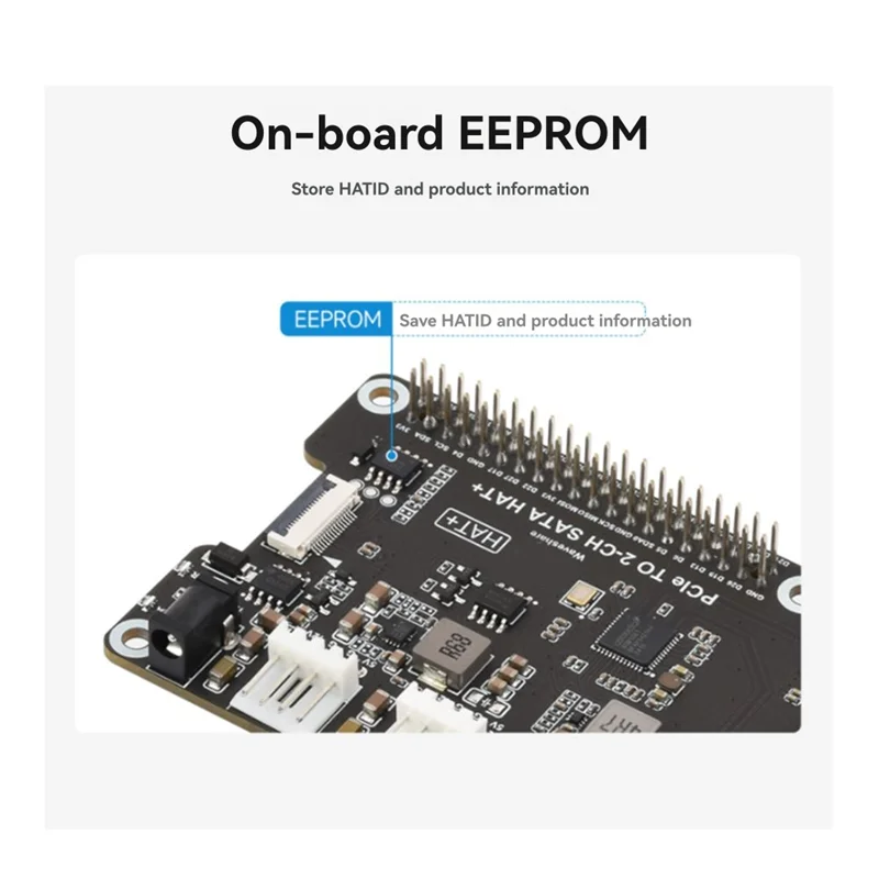 

Плата расширения для Raspberry Pi 5 от Pcie до 2-канального SATA-шляпа с EEPROM для проектов DIY и сборки серверов