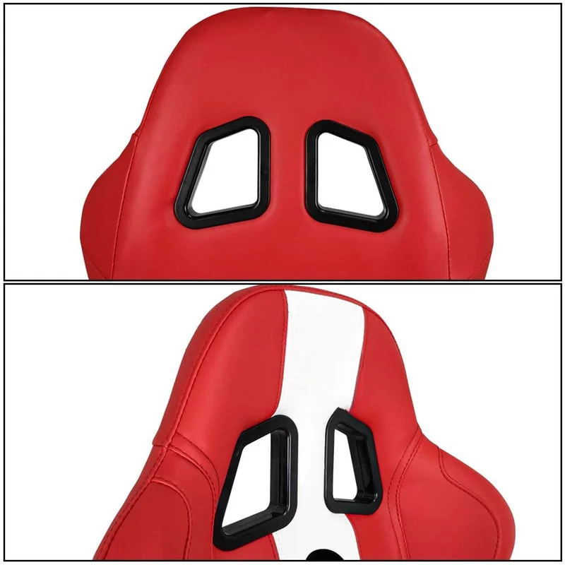 High Quality Universal Car Racing Seats Carbon Fiber Reclinable Design Red White PVC PU Leather Seat With Single Installation Ra
