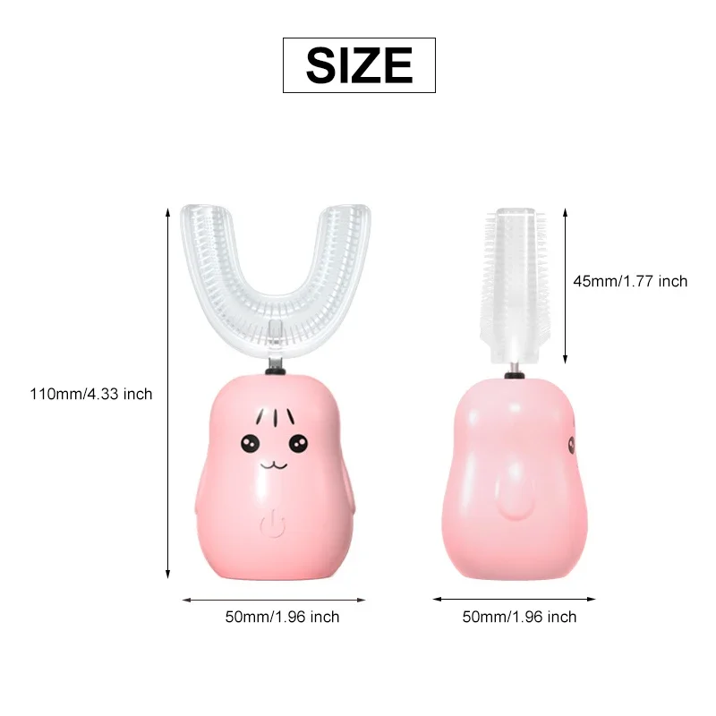 Spazzolino elettrico per bambini per bambini Smart 360 gradi di pulizia U silicone USB spazzolino da denti ad ultrasuoni automatico per denti