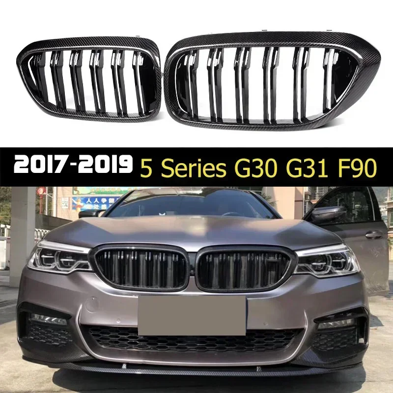 

Real Carbon Fiber Front Bumper Kidney Hood Racing Replacement Grill For BMW 5 series G30 G31 Sedan F90 M5 2017-2019 Pre-lci