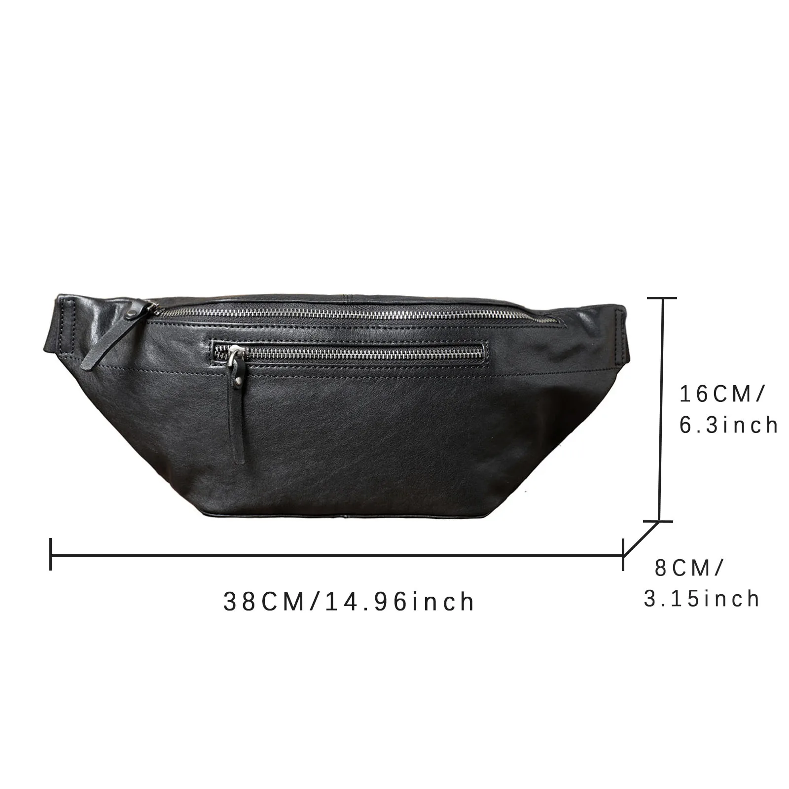 S.WORKER Lässige Herren-Brusttasche aus hochwertigem Leder | Modische Umhängetasche für Herren aus echtem Leder – Detail 3