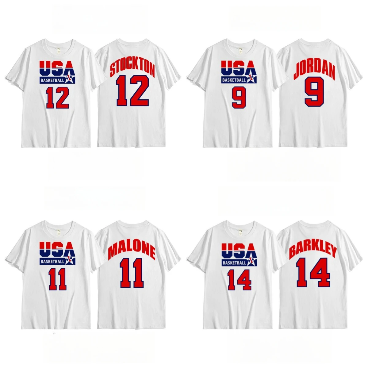 

Футболка Dream Team 1992 года, американский мужской баскетбольный тренировочный топ, винтажный дышащий хлопковый топ Dream с короткими рукавами, футболки оверсайз