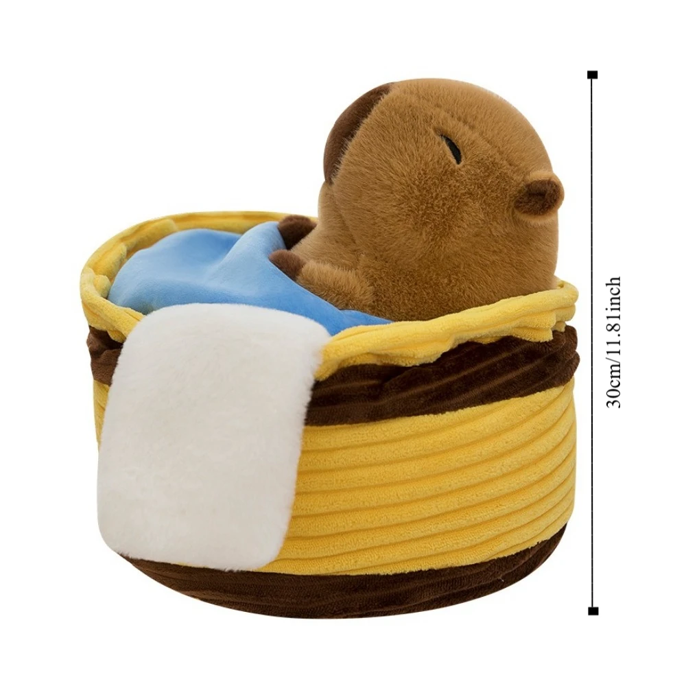 Fluffy Plush Capybara Plush Toy Brown Plush Animal Cartoon Capybara Cotton Doll Soft Cute Capybara Stuffed Doll Room Decor