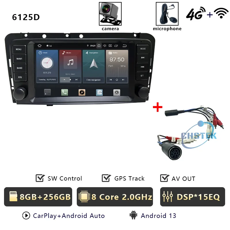 CHSTEK Carplay Android 13 Autoradio Für Volvo S40 V40 XC70 V70 S60 2005 2006 2007 2008 2009 GPS WIFI 4G RDS Kopf Einheit Autoradio