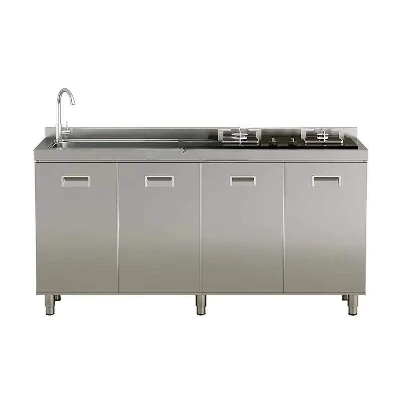 stainless steel cabinet kitchen stove integrated cabinet storage kitchen storage cabinet