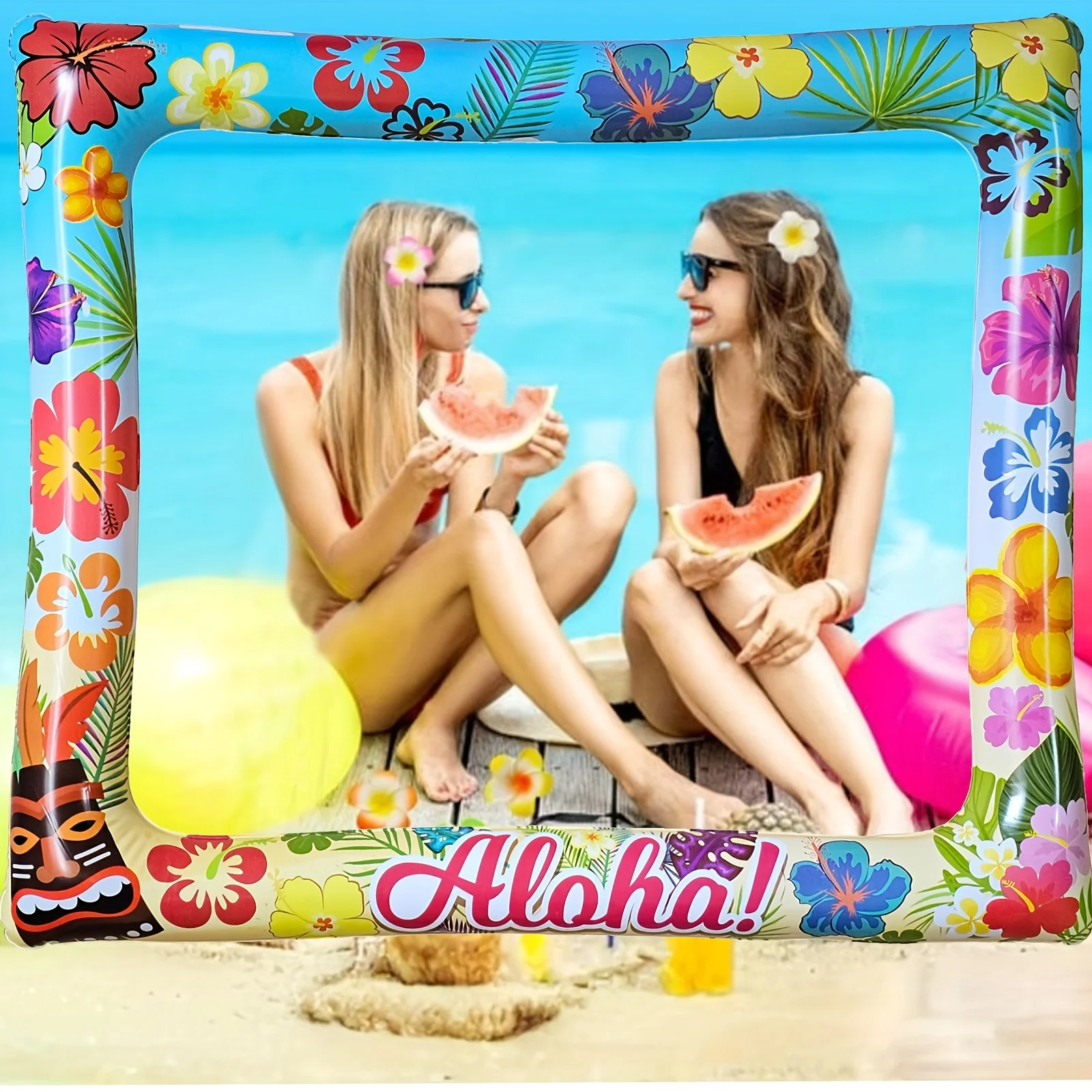 1PC Aloha Luau Hawaiian Party Decoration Inflatable Photo Prop Tropical Summer Birthday Pool Beach Party Decor