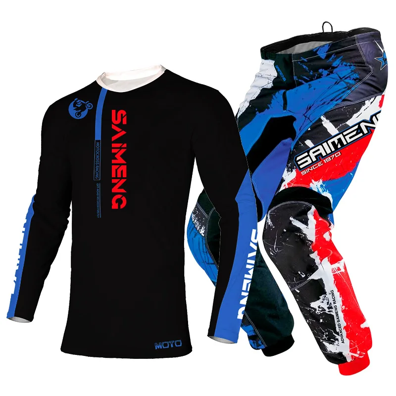 Motocross Jersey Pant Kits Enduro Mens Women's Motorcycle Off-road cross MX racing suit MTB green blue red yellow orange black