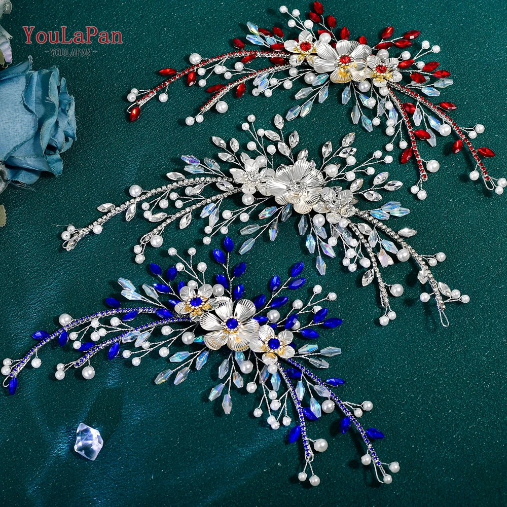 

YouLaPan Europe and America Fashion Alloy Flower Headband Wedding Bridal Hair Jewelry Elegant Pearls Crystal Headpiece HP934