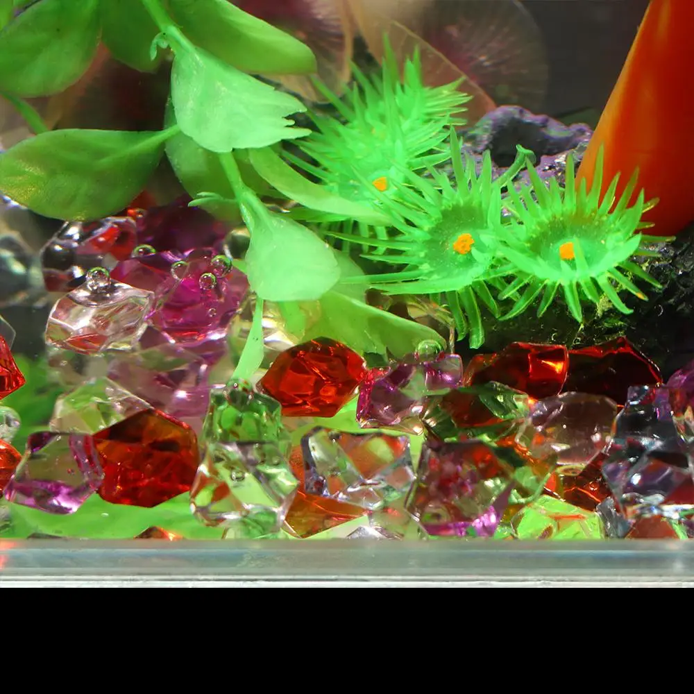 50Pcs/bag Colorful 1.4*1.1cm Aquarium Acrylic Stones Crystal Ice Cubes Decor Vase Filler Pebble Fish Tank Home Ornament