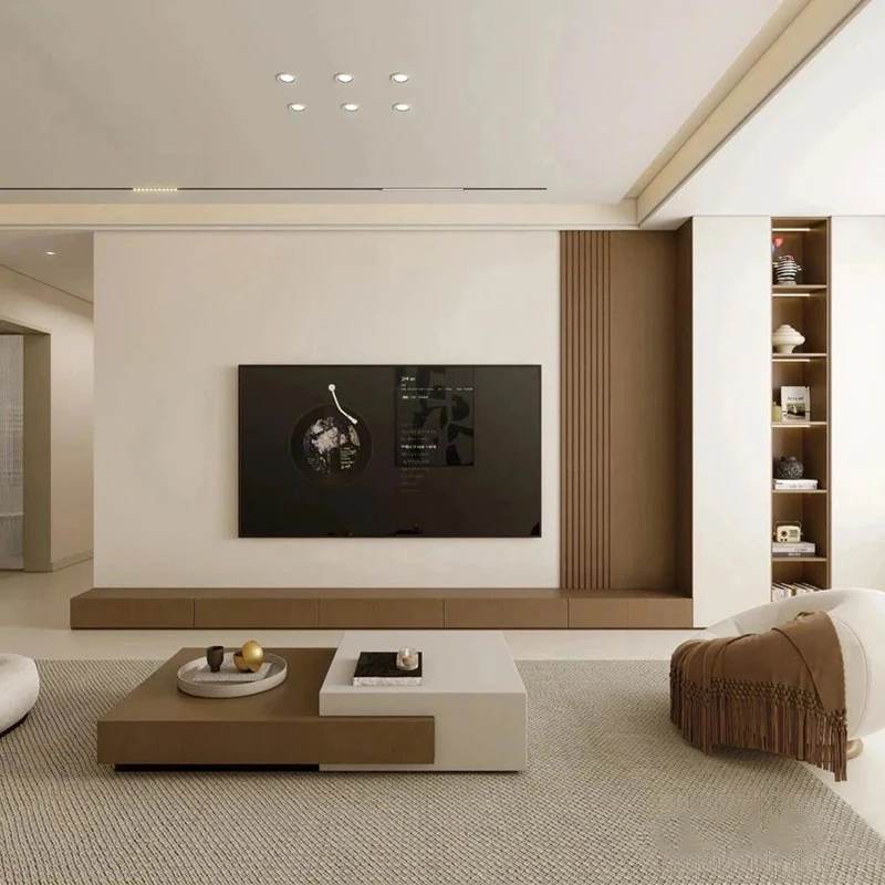 モダン家具　別荘向けカスタマイズ　高級ダイニングテーブルとテレビキャビネット（ホテル用）