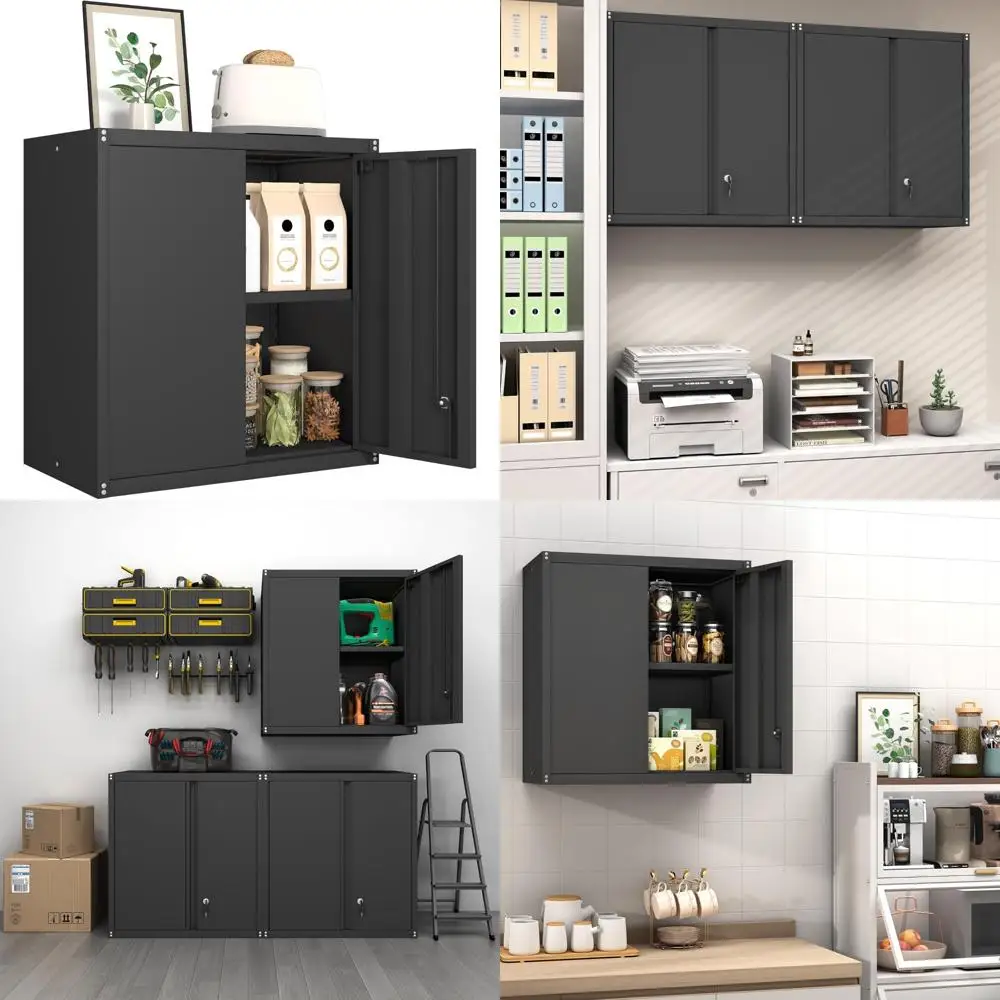 

безопасный металлический настенный шкаф с регулируемыми полками и дверцей