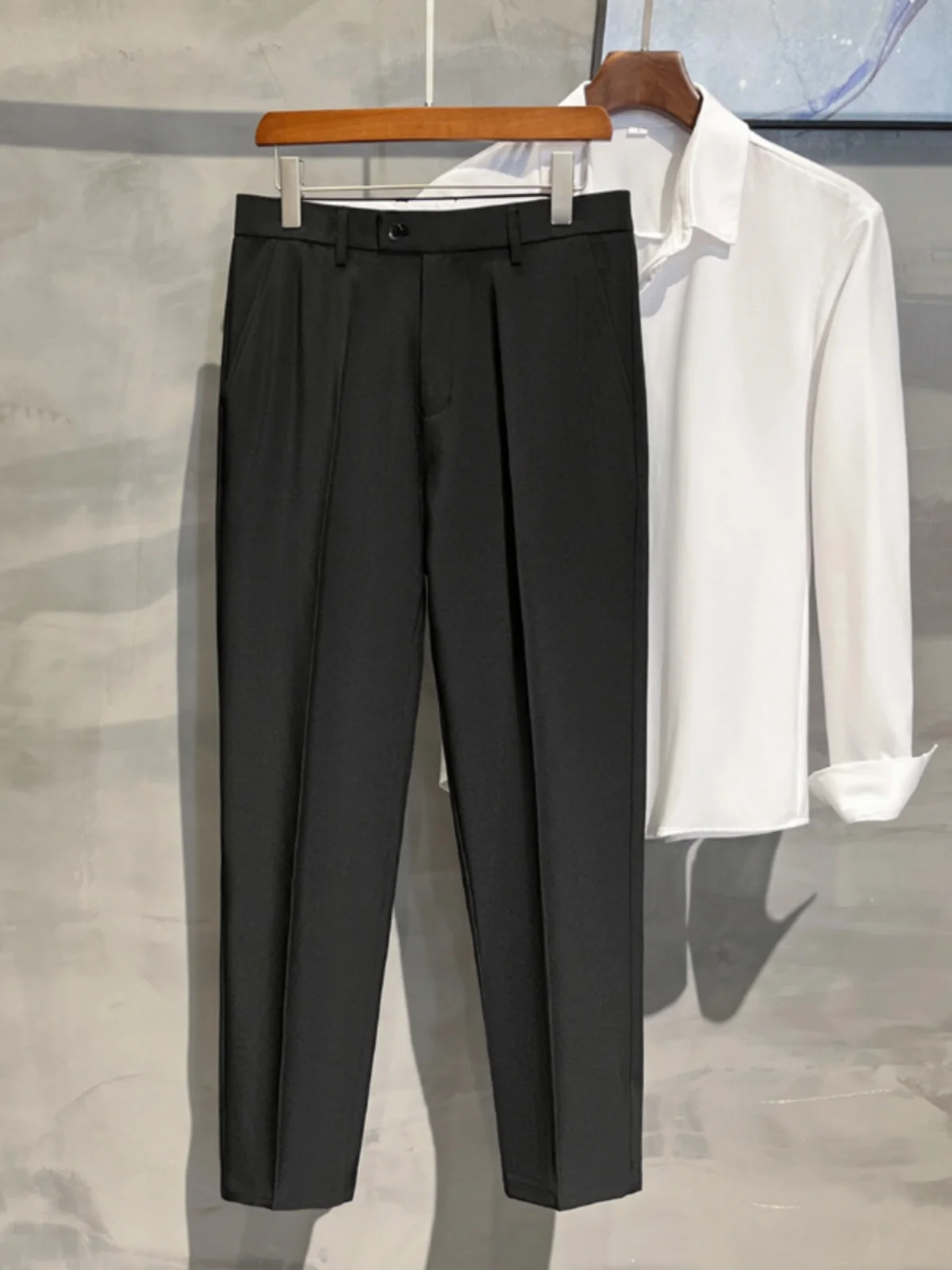 

Мужские повседневные брюки Autumn Cool Feeling Nine Point Faionable Brand All Match Qui Dry, прямые брюки, свободный крой, молодежный отдых