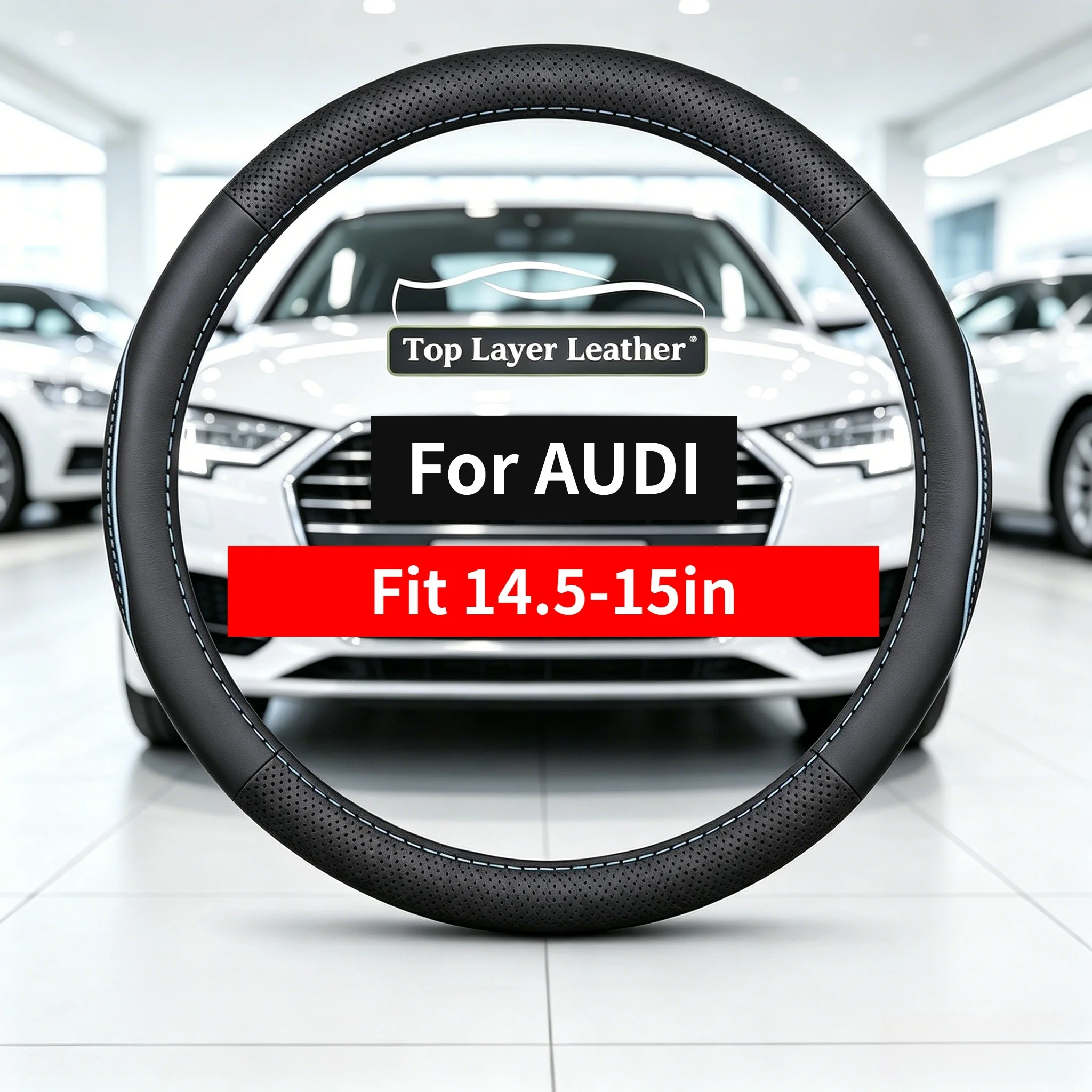 37-38cm steering wheel cover suitable for Audi A1 S line, S1 A4 S line, S4, A6 S line, S6, RS 6 Avant A7/A8/Q5/A6/A4 Car Styling
