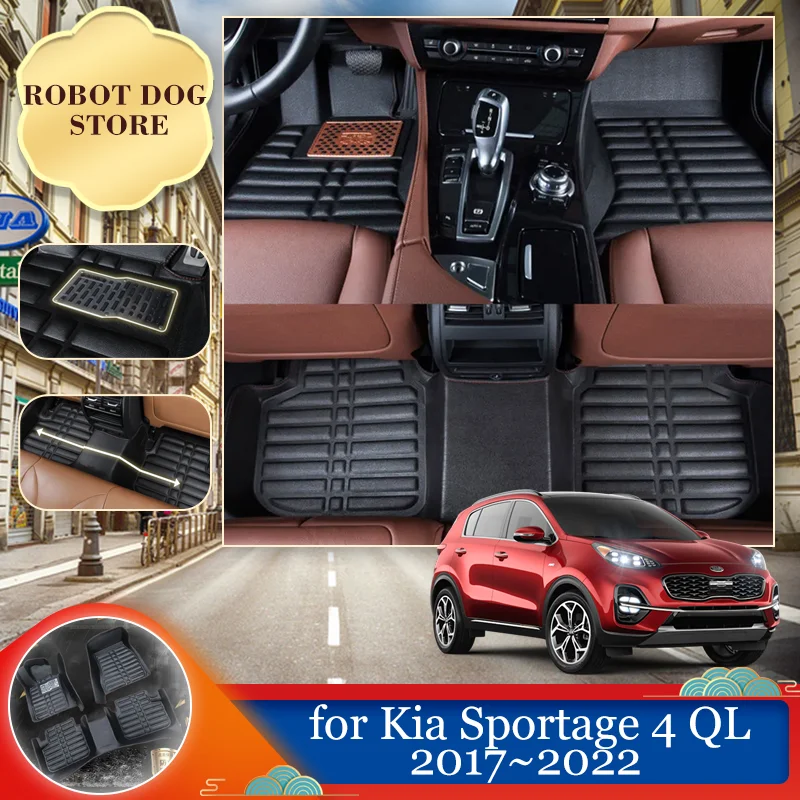 

Автомобильный кожаный напольный коврик для Kia Sportage 4 QL 2017 ~ 2022 2018 2019, водонепроницаемый внутренний вкладыш для ног, коврик, пользовательские аксессуары для ковров