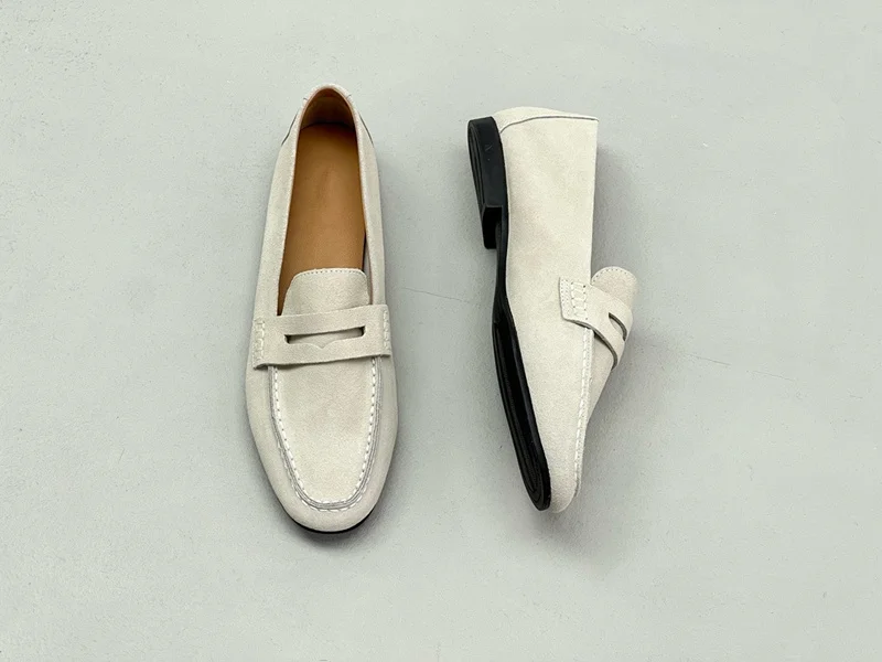 

Увядшие туфли высшего качества на плоской подошве из британской кашемировой кожи, минималистичные женские лоферы без шнуровки для поездок на работу и повседневные женские лоферы без шнуровки