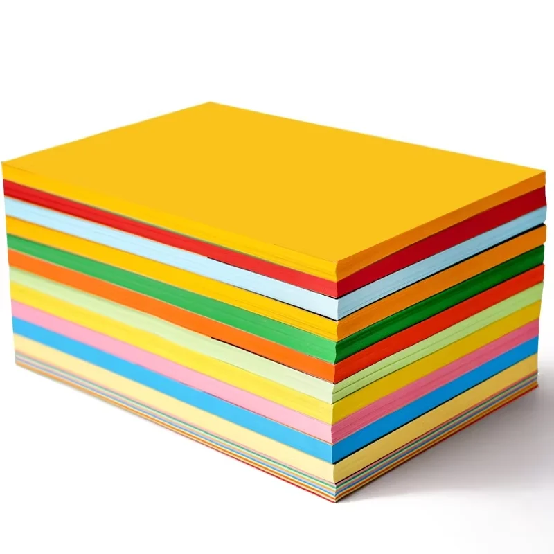 A4 80gsm ورق طباعة ملون مقاوم للماء مزدوج الجوانب 100 ورقة ورق نسخ بألوان مختلطة للمكتب المدرسي والحرف اليدوية