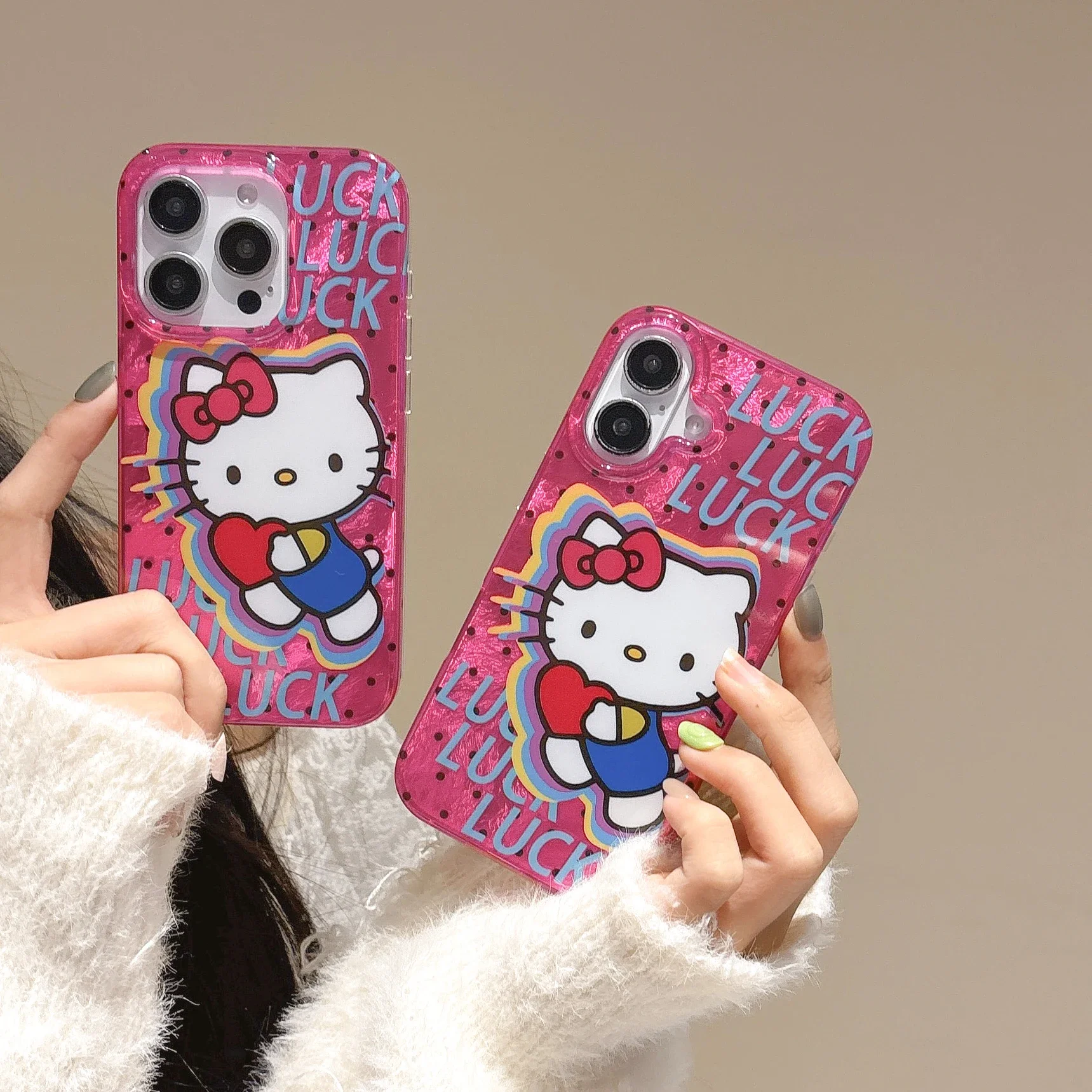 Cartoon Y2k Sanrios Hellokitty Phone Case for IPhone 16 15 14 13 12 11 Mini Pro Max X XR XSMax 8 Plus Glacier Pattern Soft Cover