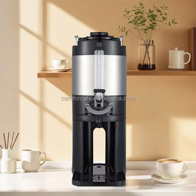 Commercial Stainless Steel Coffee Machine Thermos Pot for Hot Tea Soy Milk Water with Bracket Large Capacity Dispenser