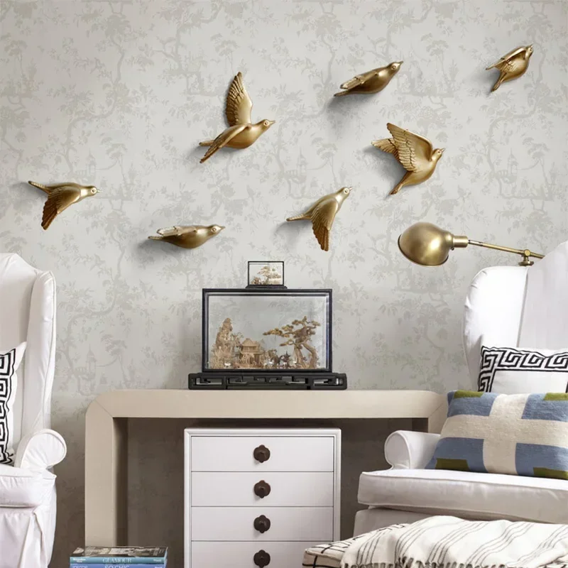 

New 5pcs 3D Pigeon Wall Hanging Wall Paste Creative Porch Sofa Background Wall Living Room Home Crafts Decoration