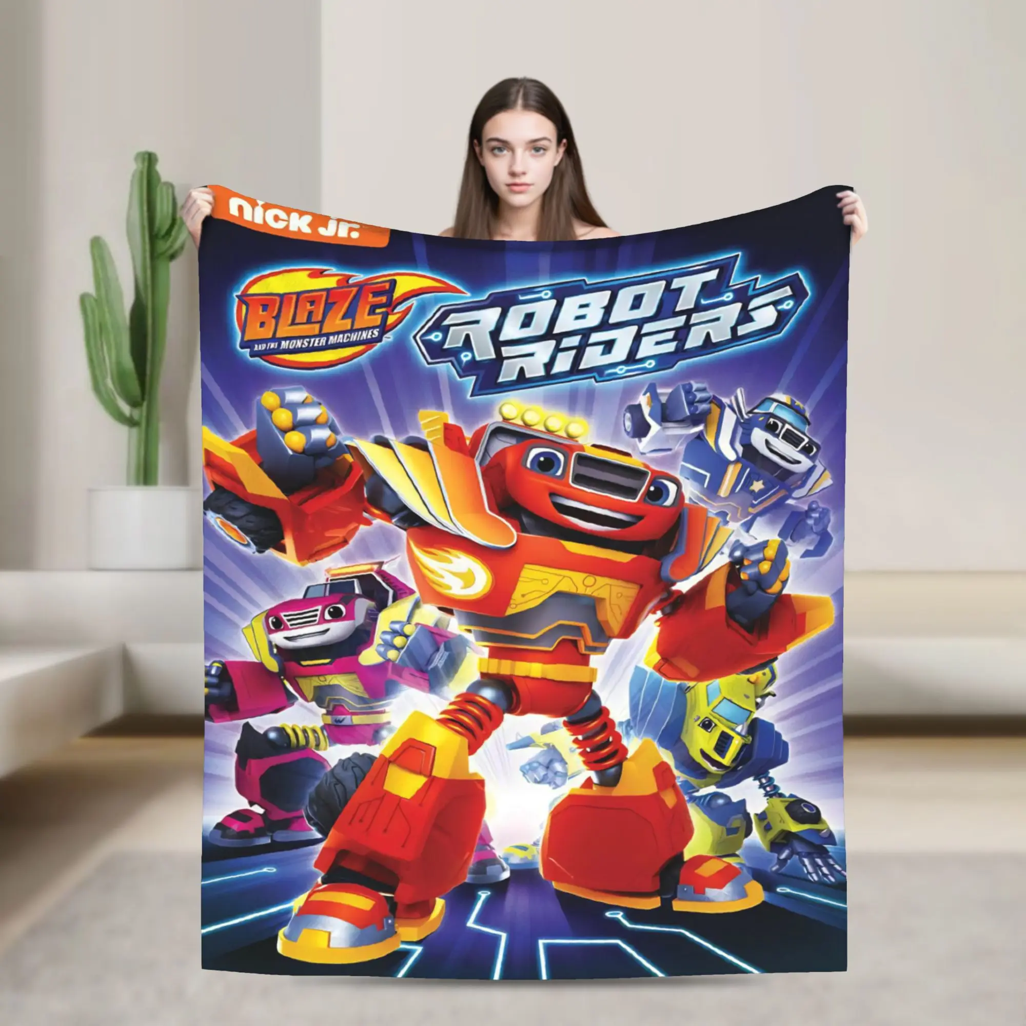 Blaze and the Monster Machines Throw Blanket for Couch  Soft Cozy Plush Blanket 50x60 Inch Multi-size Bedspreads