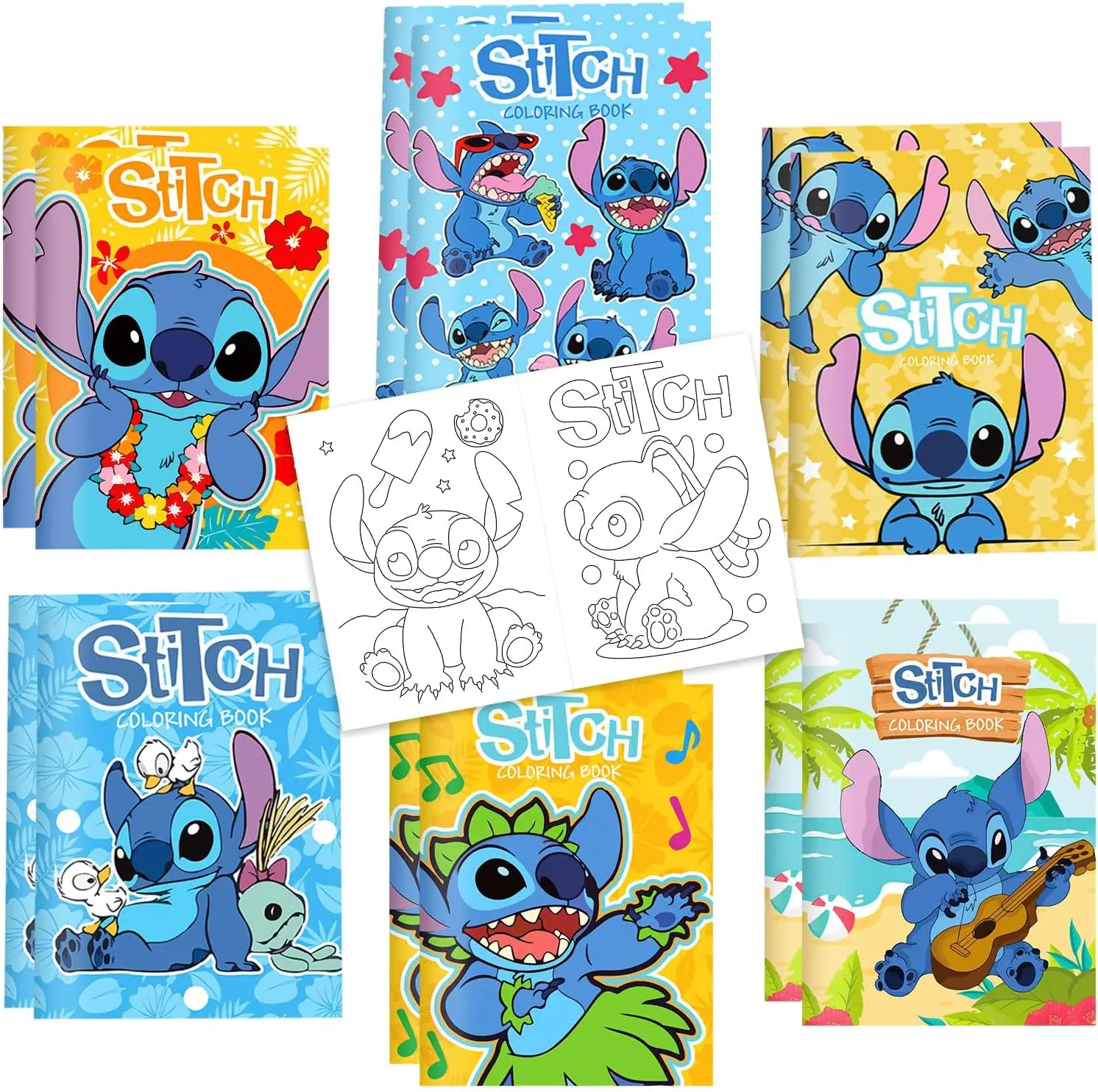 Stitch-Malbücher, Niedliche Cartoon-Stitch-Malaktivitätsbücher im Großpack, Party-Geschenk Kunst-Malbuch für Geburtstagsfeiern