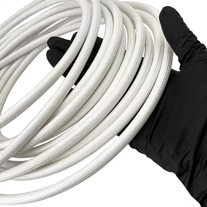 1M Glass Fiber Braided Sleeve Fiberglass Tube ID 1mm High Temperature Resistant Wire Sheath Corrosion Resistance Pipe