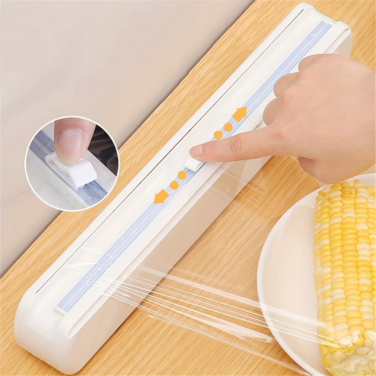 

Регулируемый кухонный резак для пищевой пленки, диспенсер для хранения на присоске, креативный домашний кухонный инструмент