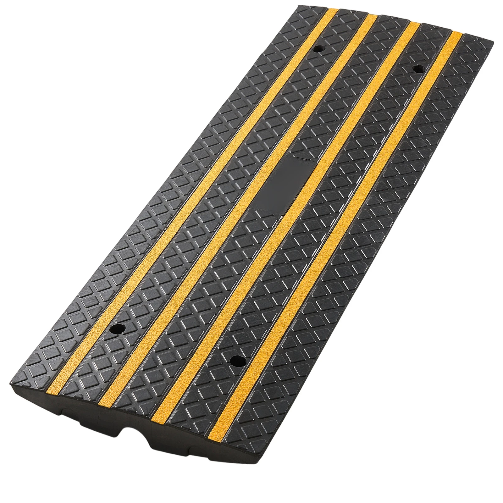 SucceBuy 1/2/3 PCS Car Driveway Rubber Curb Ramp 2.6in Rise Curbside Bridge Ramp with Reflective Strips for Loading Dock Garage