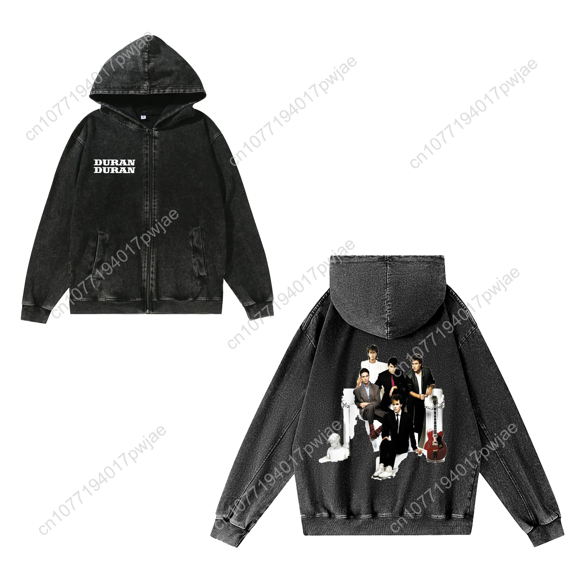 Bluza z kapturem Duran Duran Rock Band, rozpinana na zamek, męska, damska, vintage, z kieszenią, pełny zamek błyskawiczny, możliwość personalizacji, kurtka, topy