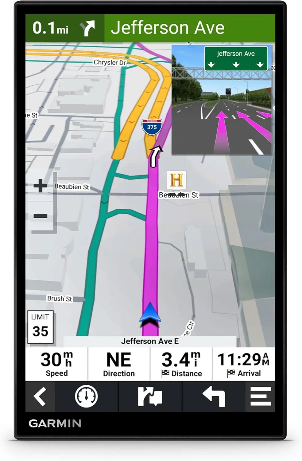 , 8-inch Car GPS Navigator with Bright, Crisp High-resolution Maps and Garmin Voice Assist