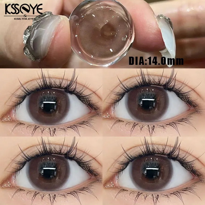 KSSEYE 1 Pair Natural Color Contact Lenses for Eyes with Myopia Diopter High Quality Eyes Color Lens Makeup Yearly Fast Shipping