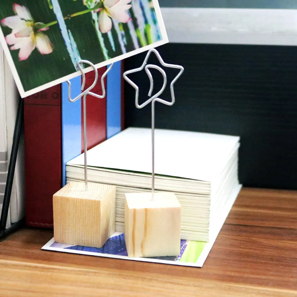 

6pcs Sturdy Desktop Photo Holders Memo Clip Stands Decorative Display Organizers Party Table Decor Mediterranean