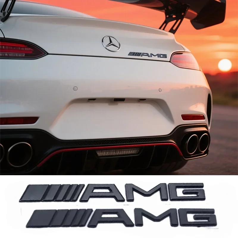 

1pcs 3D ABS for AMG Car Letters Fender side Emblem Badge rear tail trunk Sticker Decal Styling auto accessories