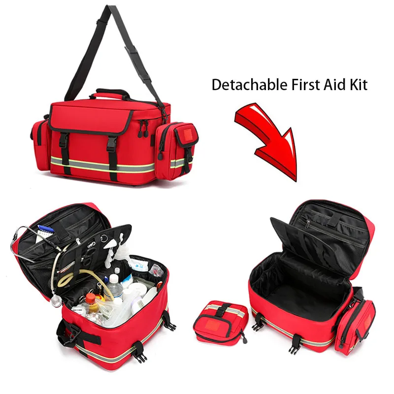 Detachable First Aid Kit Waterproof Emergency Rescue Backpack Large Capacity Storage Outdoor Camping Survival Kit Medical Kit