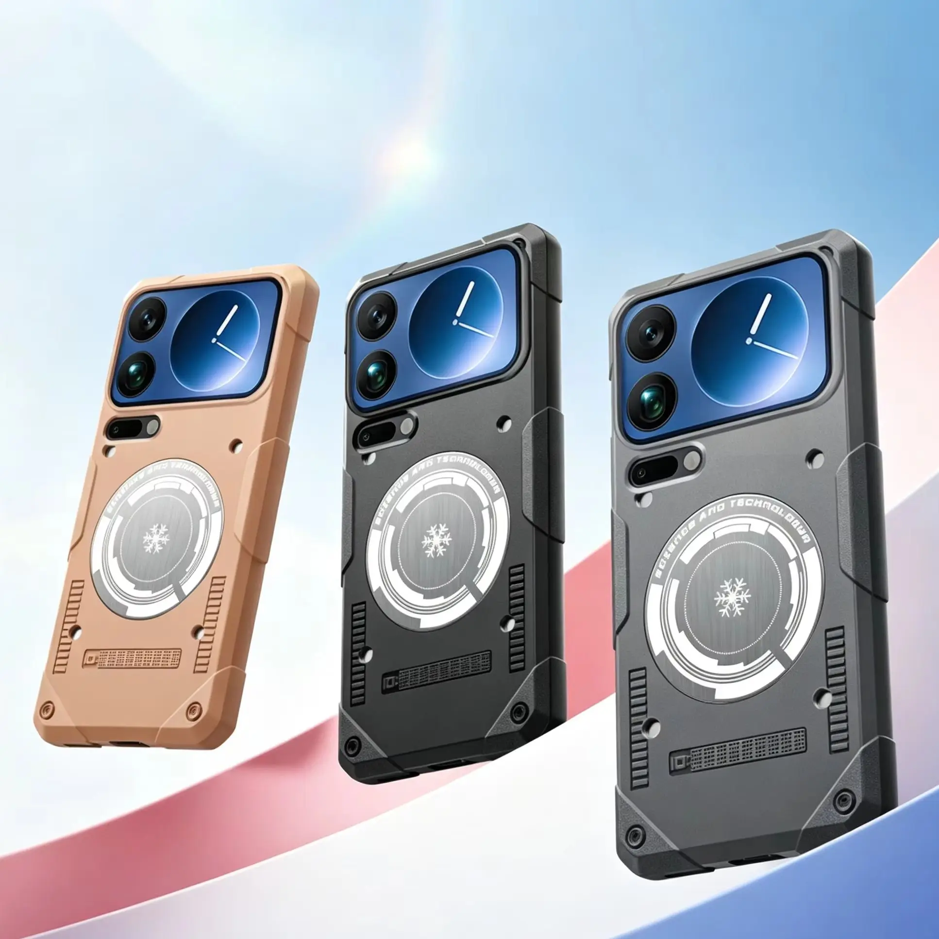 

Red Copper Magnetic Cooling Case For Xiaomi 17 Pro Max Graphene Heat Dissipation Shockproof Silicone Cover