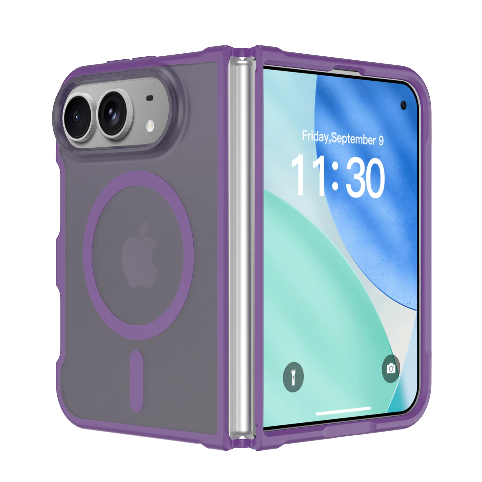Für iPhone Duo Hülle Leistungsstarke Magnetische Saugkraft Hartschale TPU+PC Matt Anti-Sturz Handyhülle Transluzent Mattiert – Detail 5