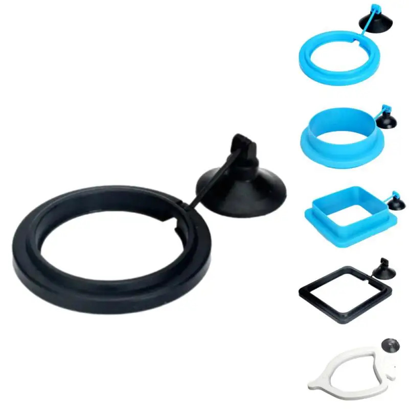 1pcs Feeding Ring Fish Tank Food Tray Feeder Square Circle Accessory Portable Fish Food Feeder Suction Cup