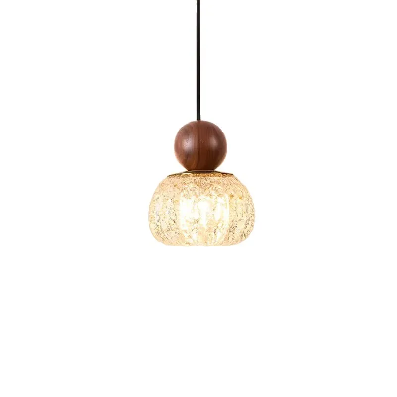 

Bedroom bedside retro light luxury black walnut homestay bar restaurant light, Japanese wabi-sabi wind lifting small chandelier