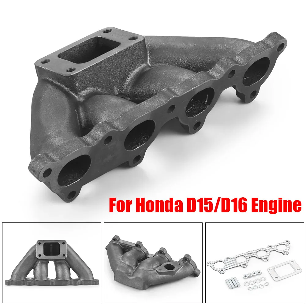 Cast Iron D-Series Turbo Manifold Header for Honda Civic 88-00 D15/D16 CRX 88-91 D15/D16 Del Sol 93-97 D15/D16