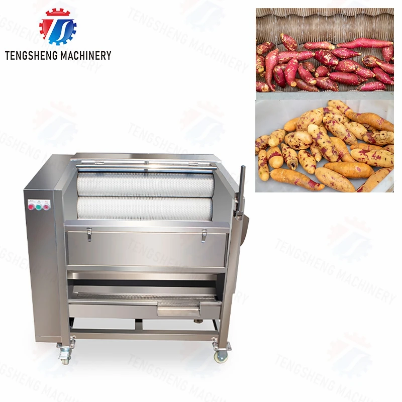 Commercial Stainless Steel Potato Peeling Machine Washing Tomato Cassava Ginger Washing And Peeling Machine