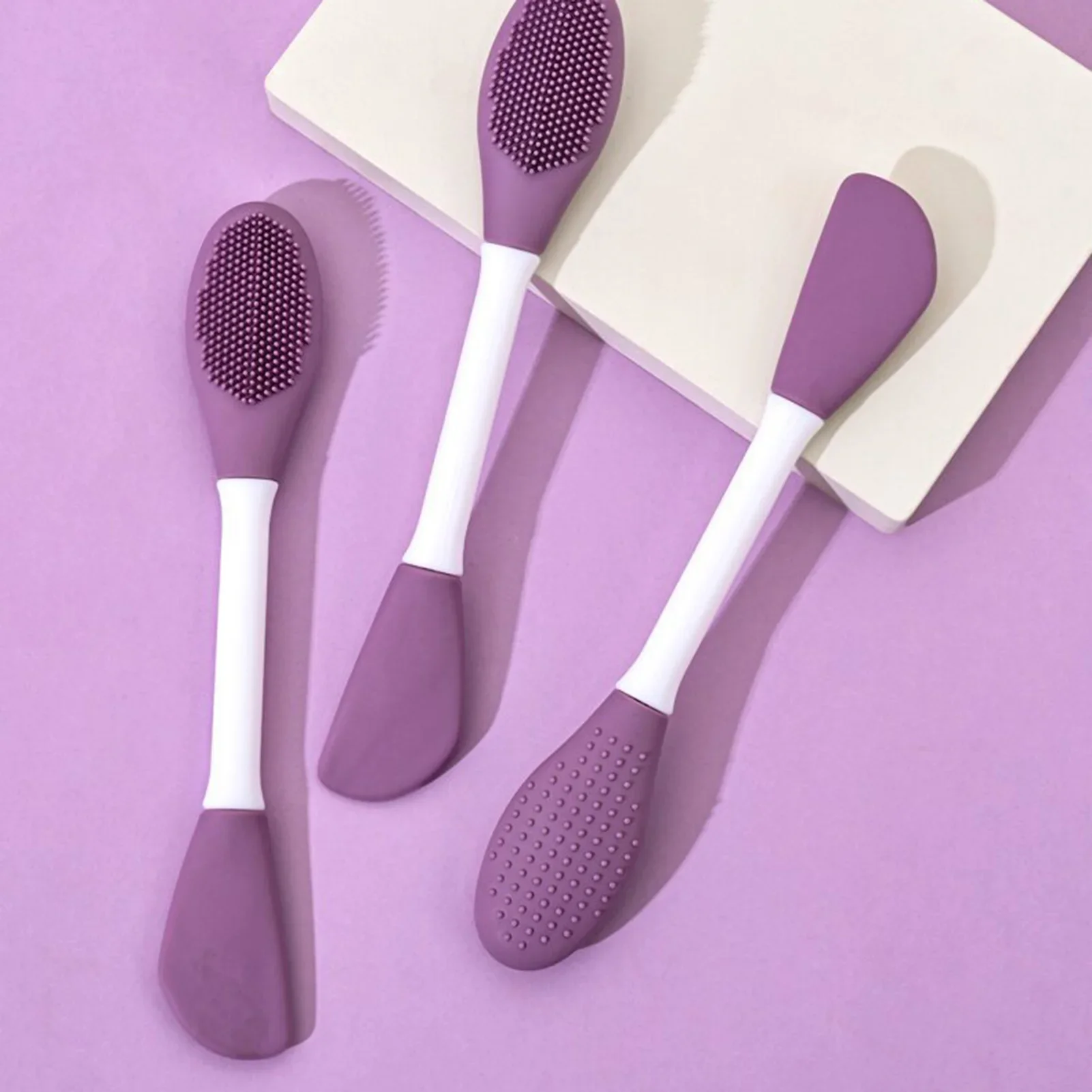 

Двусторонняя силиконовая кисть для масок 16,5 см, шпатель-аппликатор для глиняных, грязевых и кремовых масок, инструменты для ухода за кожей лица