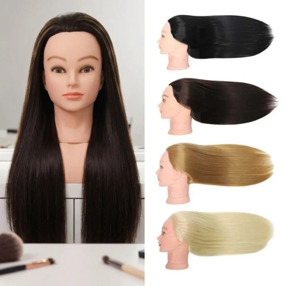 Synthetic Adult Manikin Head Head Model Straight Long Hair Training Head Braiding Creative Hairstyle Manikin Head