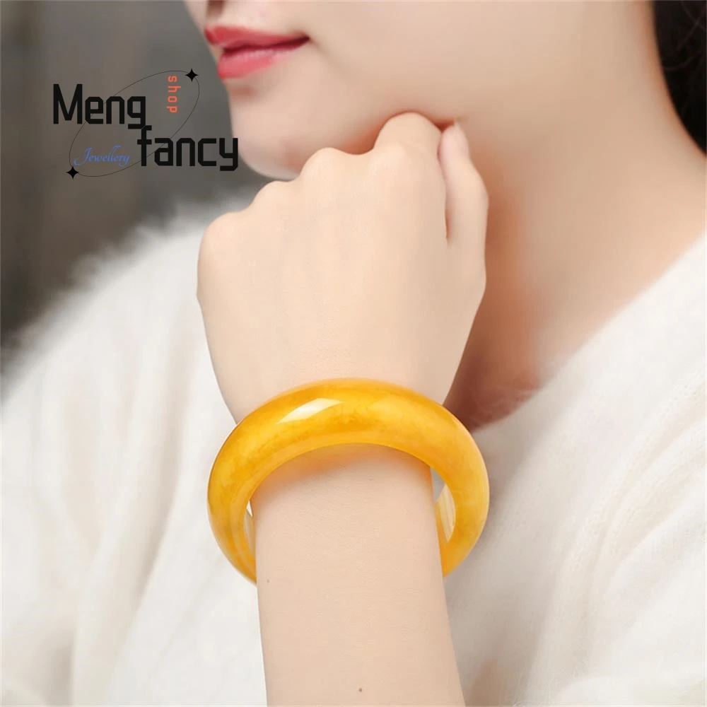 Natural Baltic Chicken Butter Beeswax Amber Bangle Clear Mind Nature High-grade Exquisite Fashion Luxury Jewelry Holiday Gifts