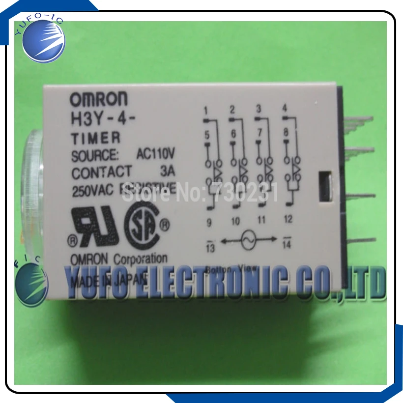 Free Shipping One Lot 1PC  H3Y-4 AC250V 3A 60sec 60s AC110V Seconds Timer Relay