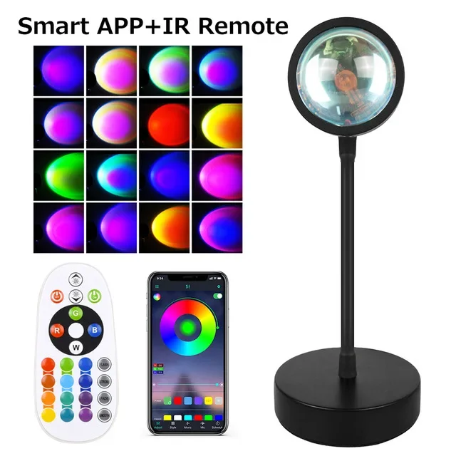 Intelligent APP Remote-controlled Floor Lamps Color-adjusting Sunset Lamp Internet Celebrity Live-stream Background Studio Light