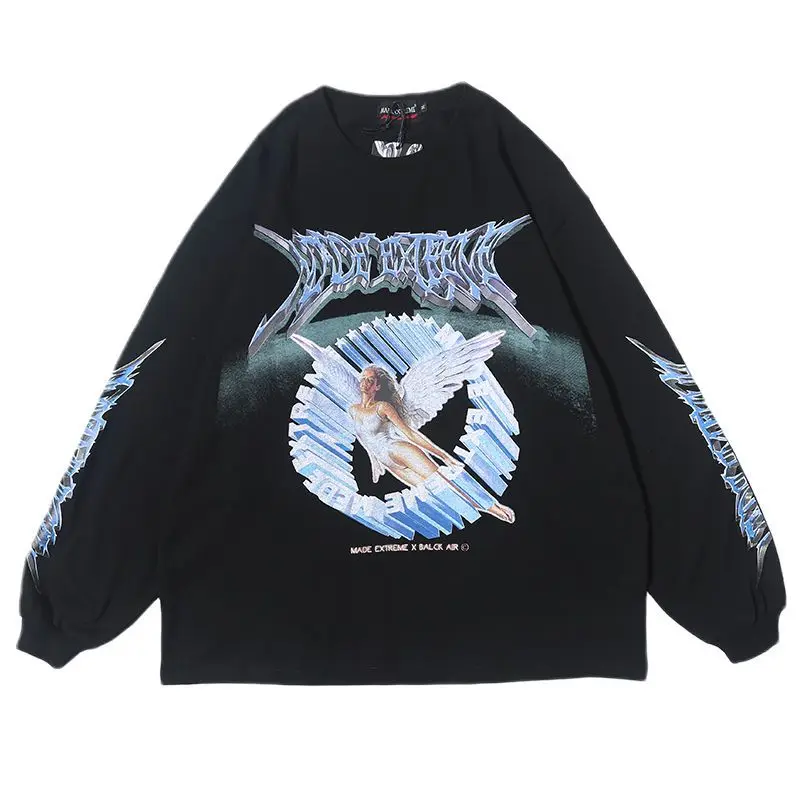 

Creative 3D Angel Print Long Sleeve Tees Shirts Streetwear Hip Hop Hipster Casual Loose Tshirts Men Women Fashion Tops