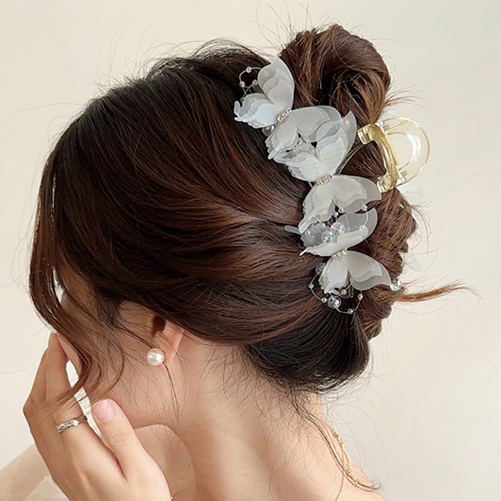 Vlinder haarclip voor meisjes paardenstaarthouder grote haai clip zoete prinses haai clip voor vrouwen meisje haarspeld haaraccessoires