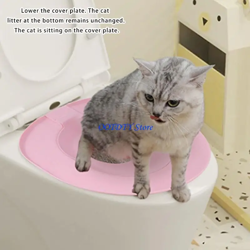 367A Reusables Cats Toilet Training Steps-by-Steps Litter System with Nonslip Base & Cleaning Tool Potty Trainer for Cats