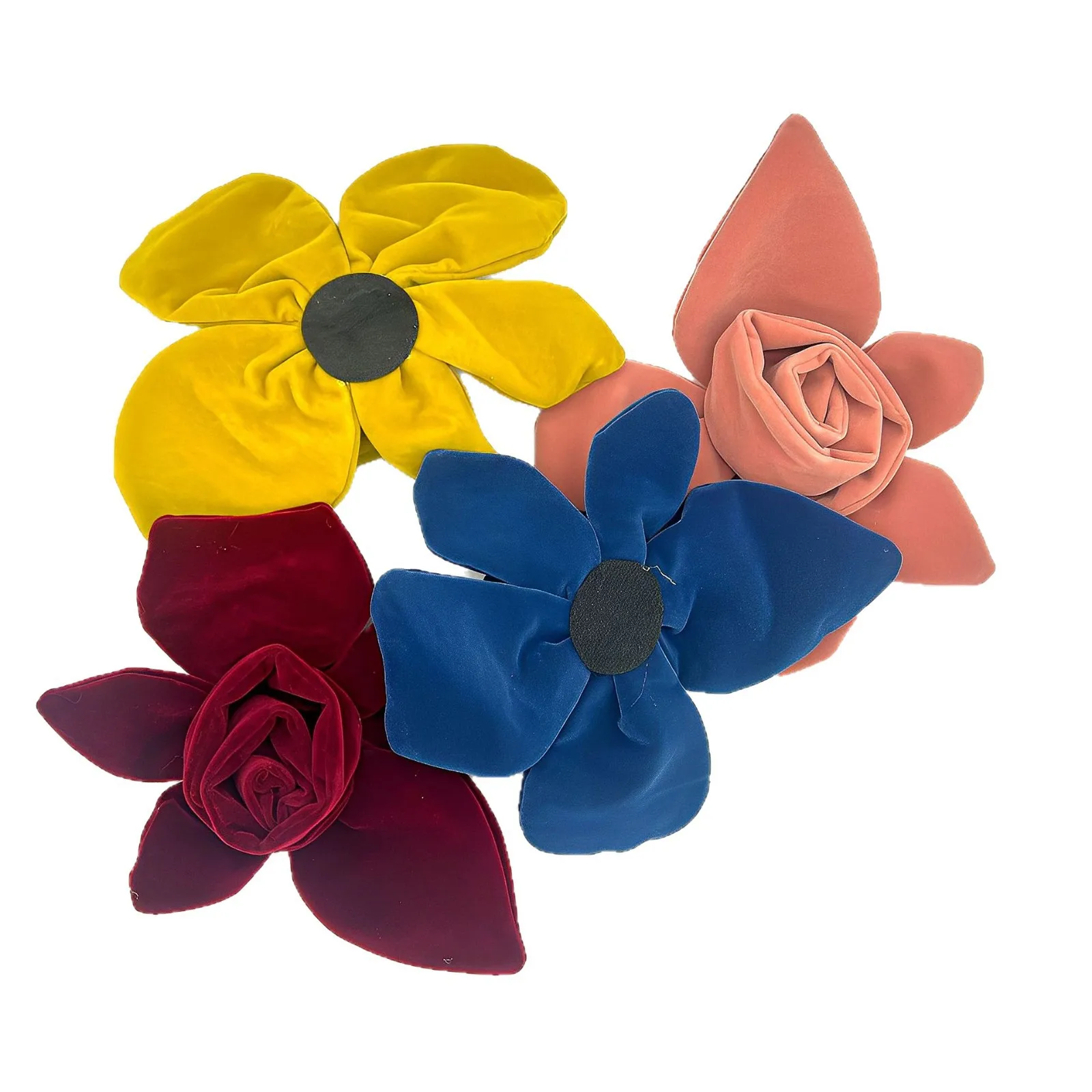 Wholesale Big Velvet Cloth Flower Bud DIY Women Headpiece Shoes Bag Apparel Accessories Velour DIY Hairpin Brooches Decoration