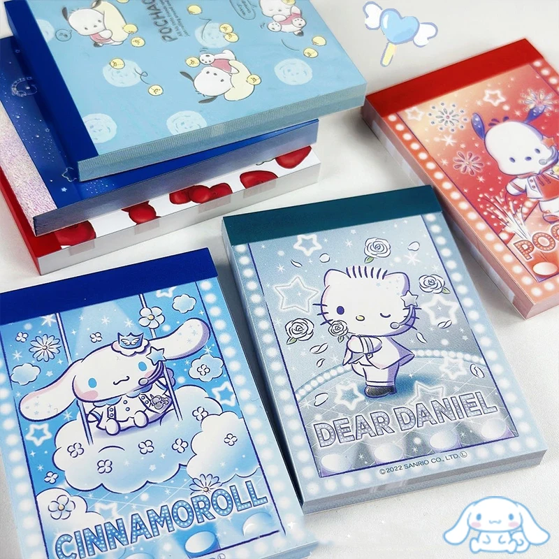 Sanrio Anime Sticky Note Paper Pochacco Cinnamoroll Kawaii Cute Student Originality Leave A Message Notepad Toys For Girls